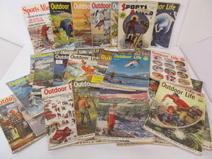 lot 308 image: Large Lot of Vintage 1950s OUTDOOR LIFE Hunting & Fishing Magazines
