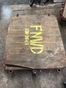 lot 14 image: Old Vintage Industrial NUTTING Warehouse Factory Cart