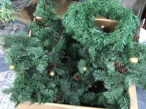 Box Of Wreaths & Garland