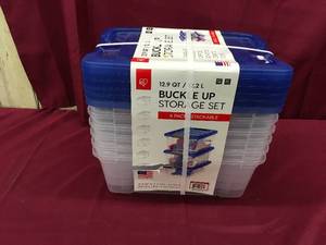 12.9 Qt 6 Pack Buckle Up Storage Set, Retail $16.99