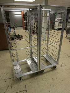 lot 209 image: CRES COR STAINLESS ROLL IN REFRIGERATOR RACKS