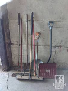 lot 23 image: Lot of Push Brooms, Shovel Rake and More