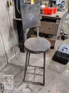 lot 80 image: Vintage Steel Stool 28 Seat Height