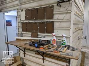 lot 120 image: Contents of Workbench, Clip Boards, Tools and More