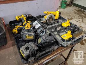 lot 126 image: Lot of Dewalt Cordless Drills and Chargers and More 14.4V
