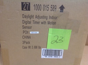 lot 23 image: (Lot of 3) Defiant 8 Amp 7-Day Indoor In-Wall SunSmart Digital Timer Switch wMotion Sensor  in good condition