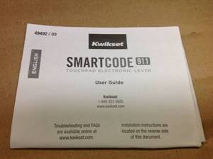 lot 83 image: Kwikset SmartCode Satin Nickel Electronic Tustin Door Lever Featuring SmartKey Security  in good condition