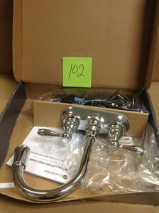 lot 102 image: Glacier Bay Mandouri 4 in. Centerset 2-Handle LED High-Arc Bathroom Faucet in Chrome  in good condition