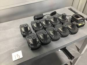lot 13 image: Lot of 10 Ryobi P102 batteries with charger