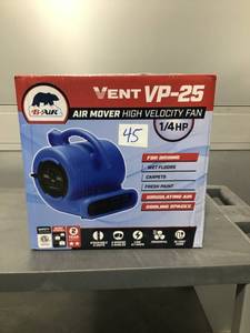 lot 45 image: B-Air 14 HP Air Mover Blower Fan for Water Damage Restoration Carpet Dryer Floor Home and Plumbing Use in Blue