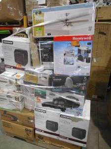 lot 10 image: WHOLESALE PALLET LOT OF GENERAL MERCHANDISE, FAUCETS, FANS, HEATERS