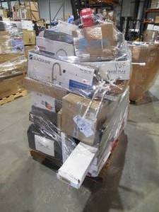 lot 18 image: WHOLESALE PALLET LOT OF GENERAL MERCHANDISE, FAUCETS , BLOWERS , TOOLS , LIGHTS