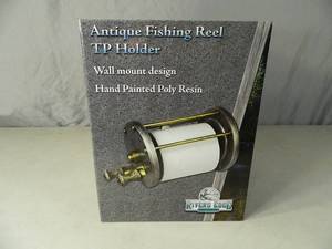 lot 12 image: New Antique Fishing Reel Toilet Paper Holder