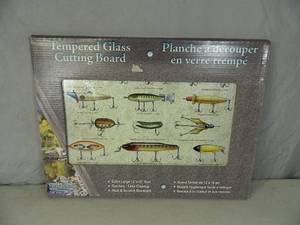 lot 76 image: New Tempered Glass Fishing Lure Cuttingboard