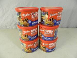 lot 94 image: 6 New Cans of Fisher Nuts
