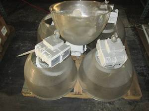 lot 43 image: 4 large hanging lights, plug into s...