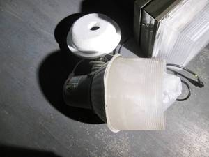 lot 54 image: 4 Large lights wired to plug into s...