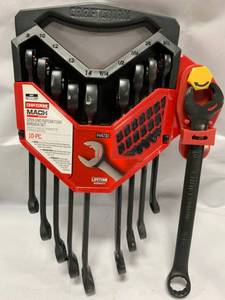 lot 7 image: Craftsman Mach Series 10pc Ratcheting Wrench Set $69 retail