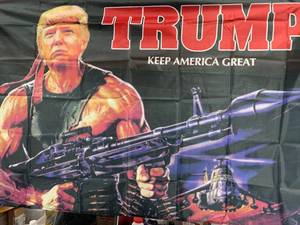 lot 74 image: Rambo Trump 3 x 5 Flag