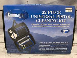 lot 102 image: Gunmaster 22pc Universal Pistol Cleaning Kit
