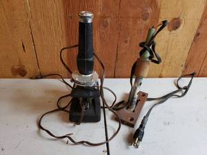 lot 37 image: Old Microscope and Woodburner