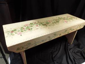 lot 13 image: Hand Painted Stenciled Bench