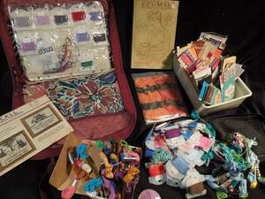 lot 70 image: Embroidery Floss, Ric Rack Trim, Bias Tape