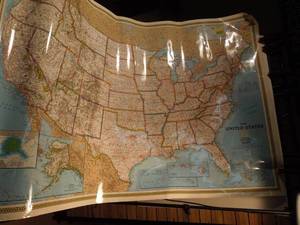 lot 97 image: Large United States Map - 4x6 - PlasticLaminated