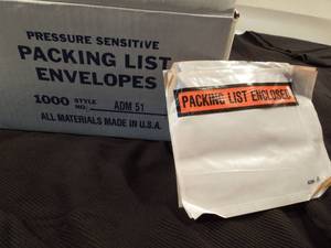 lot 17 image: Box of Packing List Envelopes