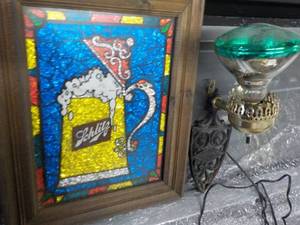 lot 83 image: Cast Iron Grain Belt Light- works a...