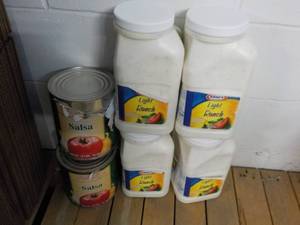 lot 98 image: 2 Cans of Salsa and 4 Jugs Light Ra...