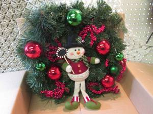 Light-Up 20 Snowman Wreath New in ...