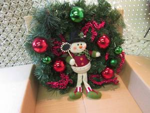 Light-Up 20 Snowman Wreath New in ...
