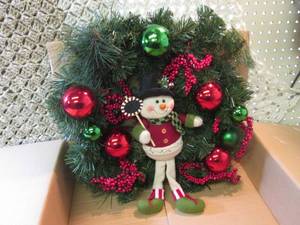 Light-Up 20 Snowman Wreath New in ...