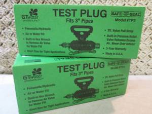 Lot of 2 TP3 Safe-T-Seal Test Plugs...