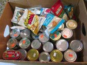 Box Full of Assorted Can Goods and ...