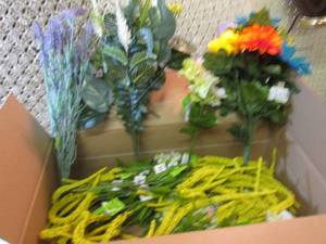 Box Full of Assorted Fake Flowers  ...