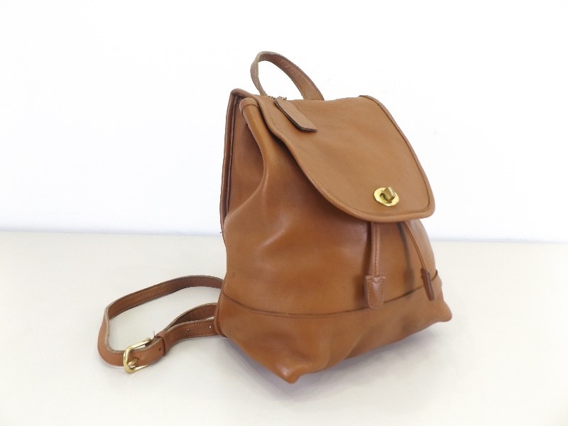 coach leather drawstring backpack