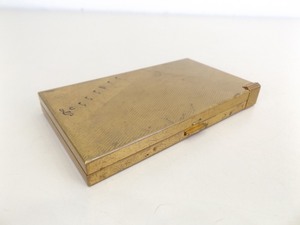 lot 26 image: Vintage Art Deco Volupte Gold Tone Compact and Lipstick Case