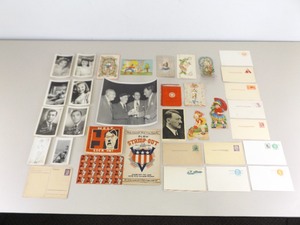 lot 30 image: Lot of Antique Valentines, Vintage Anti Hitler, Vintage Celebrity Photos, etc.