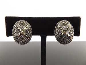 lot 78 image: .925 Sterling Silver JUDITH JACK Art Nouveau Clip Earrings