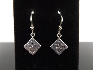 lot 82 image: .925 Sterling Silver Lois Hill Scrolled Dangle Hook Earrings