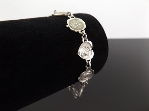 lot 87 image: .925 Sterling Silver Mary Mother of God Sacred Heart Bracelet