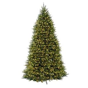 lot 45 image: National Tree Company 12 ft. Pre-Lit Dunhill Fir Hinged Artificial Christmas Tree with Clear Lights DUH-120LO-S