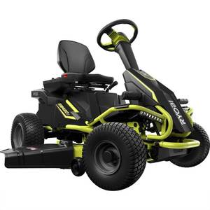 lot 73 image: Ryobi 38 in. 100 Ah Battery Electric Rear Engine Riding Lawn Mower RY48111