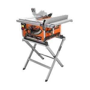 lot 91 image: RIDGID 10 in. Compact Table Saw with Folding X-stand R45171