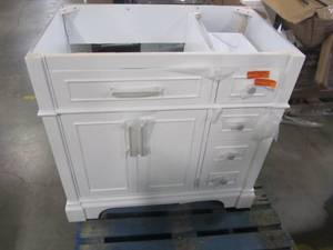 lot 97 image: Melpark 36 in. W x 22 in. D Bath Vanity in White - Cabinet Only