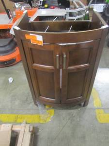 lot 98 image: Style Selections Morecott Chocolate Single Sink Vanity - Cabinet Only 1142VA-24-220