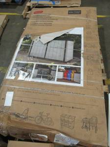 lot 249 image: Keter Grande Horizontal Shed, 1031617. Missing 1 Box - For Parts