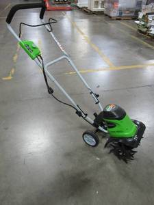 lot 253 image: Greenworks 8.5-Amp 11-in Forward-rotating Corded Electric Cultivator TL08B00.
